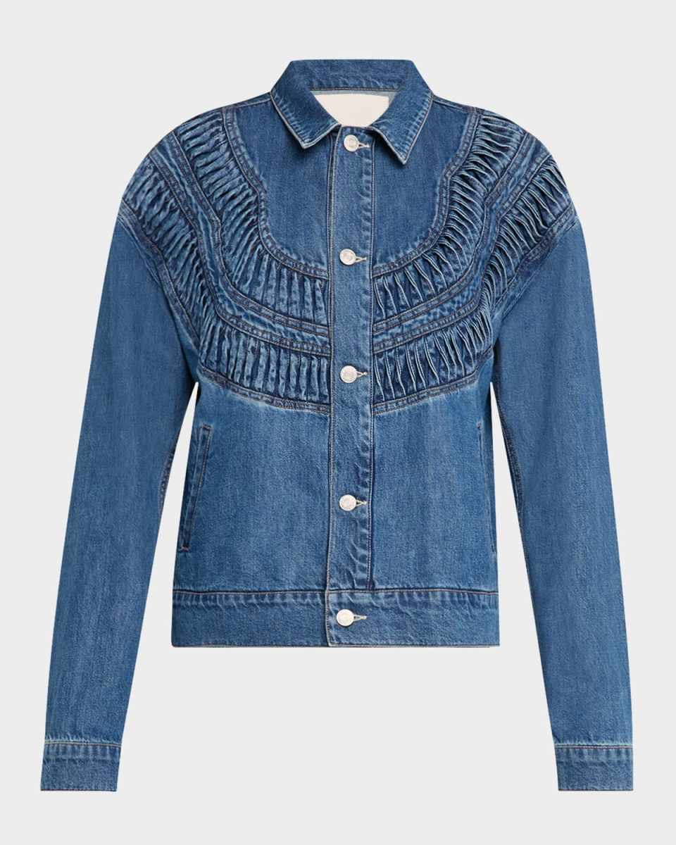 The Loop De Loop Shirred Denim Jacket